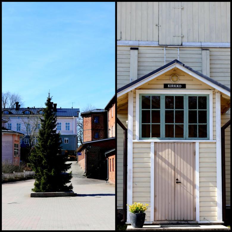 Kuvakollaasi Littoisten kyläkirkon ympäristöstä