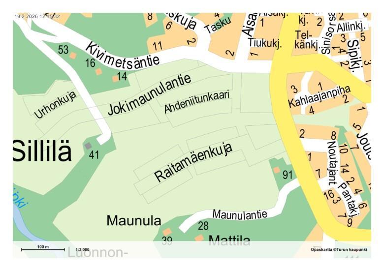 Opaskartta jossa näkyy Sillilä 4 kaava-alue.