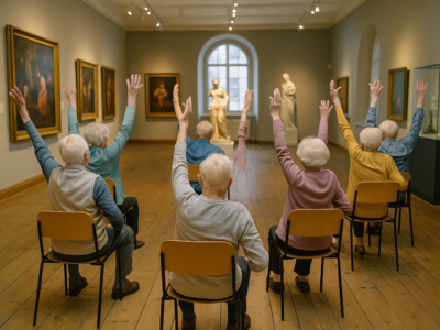 Museojumppa seniorit Nautelankoski museo liikunta seniorit