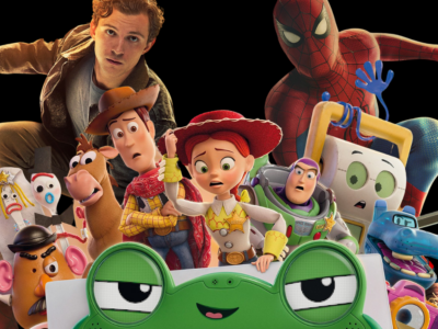 Kuvassa on Spider-Man ja Toy Story- elokuvan hahmoja.